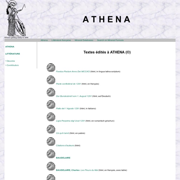 Textes édités à ATHENA.