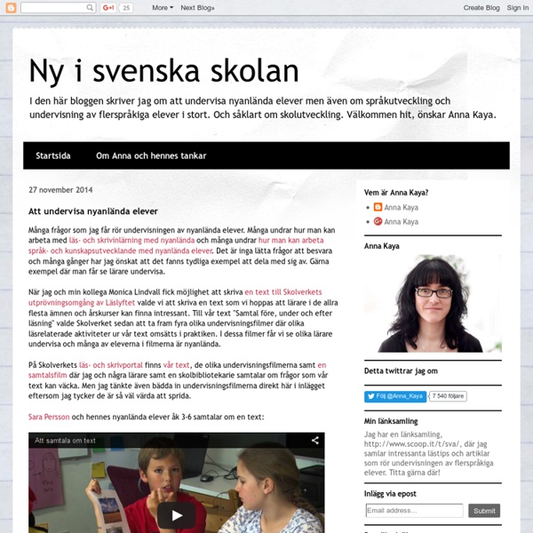 Ny i svenska skolan: Att undervisa nyanlända elever