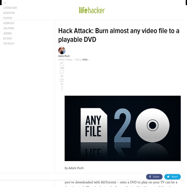 Hack Attack: Burn almost any video file to a playable DVD - Life