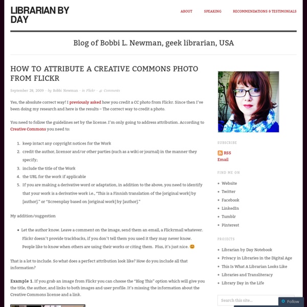 How to attribute a Creative Commons photo from Flickr