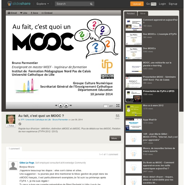 Au fait, c'est quoi un MOOC ?