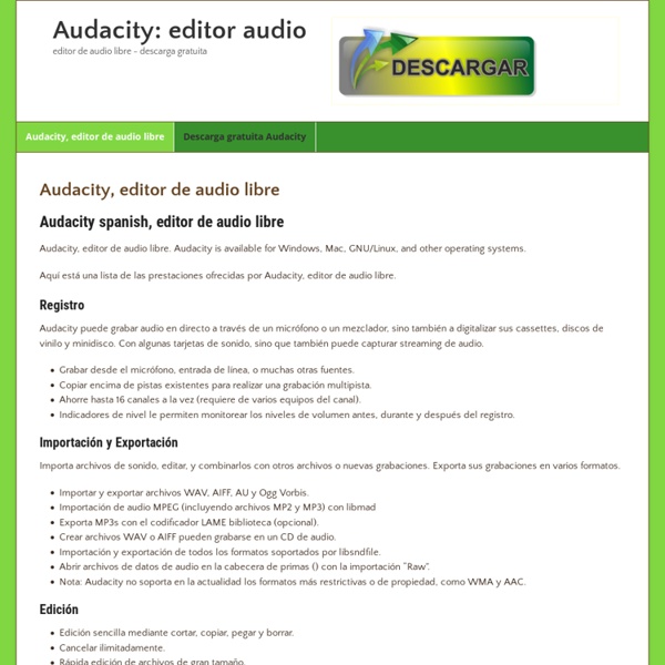 Audacity (spanish) descarga gratuita