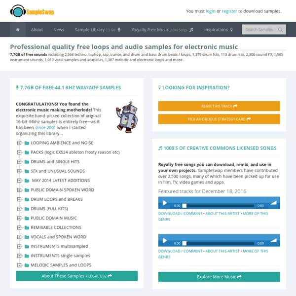 Free audio samples, drum loops & kits, vocals, royalty free music