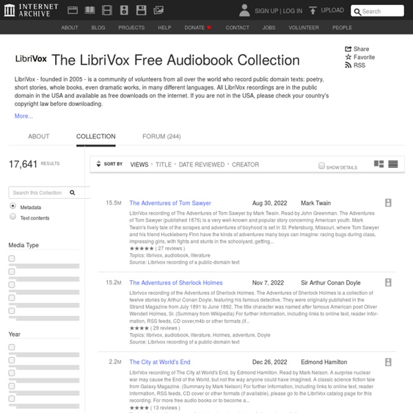 The LibriVox Free Audiobook Collection : Free Audio : Free Download, Borrow and Streaming