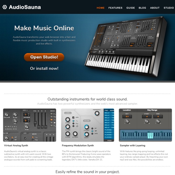 AudioSauna - Free Music Software - Make Music Online