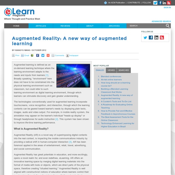 Augmented Reality: A new way of augmented learning