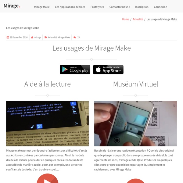 Mirage – réalité augmentée et virtuelle pour l'enseignement