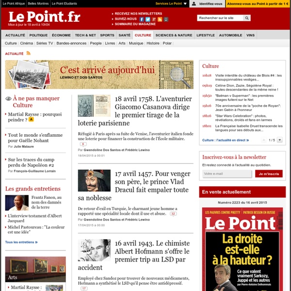 C'est arrivé aujourd'hui - L'actualité culturelle – Le Point