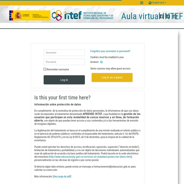 Aula virtual INTEF: Log in to the site