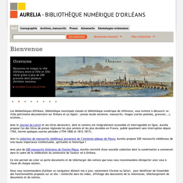 Aurelia – Bibliothèque numérique d’Orléans