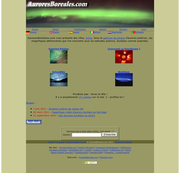 AuroresBoreales.com - aurores boréales, aurores australes, aurores polaires - levez la tête :)
