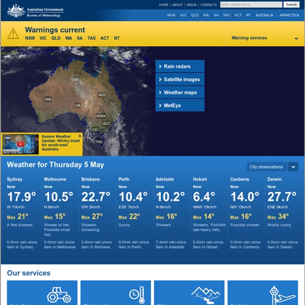 Australia's official weather forecasts & weather radar - Bureau of Meteorology