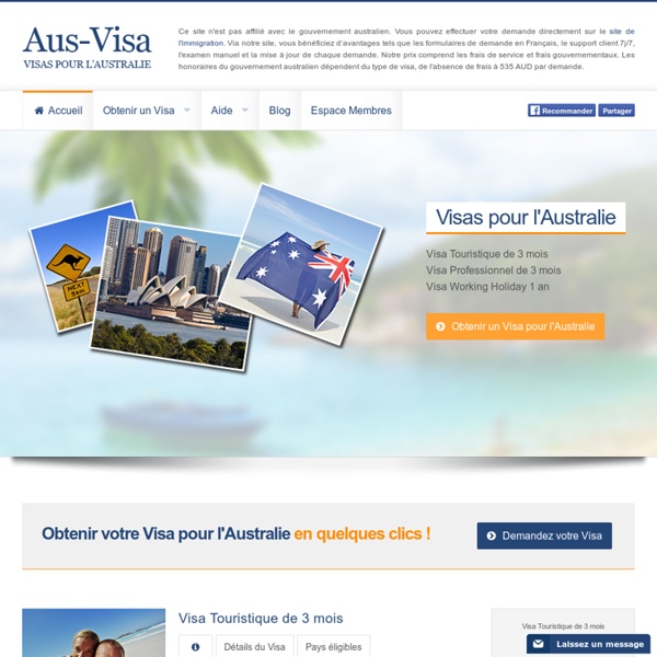 Visa Australien - Demande de Visa Touristique Australie