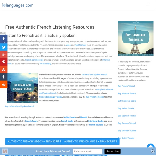 French Listening Resources: Listen & Read to Improve your French Comprehension - Download mp3s & Transcripts