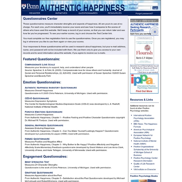 Happiness test authentic Strengths and