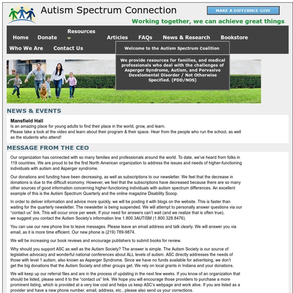OASIS @ MAAP - The Online Asperger Syndrome Information and Support Center