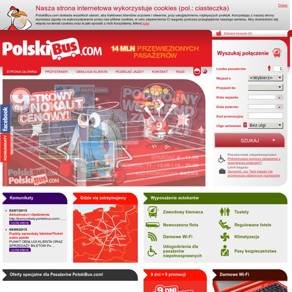 PolskiBus.com - przewoźnik: przejazdy autobusowe międzymiastowe, przewozy autokarowe