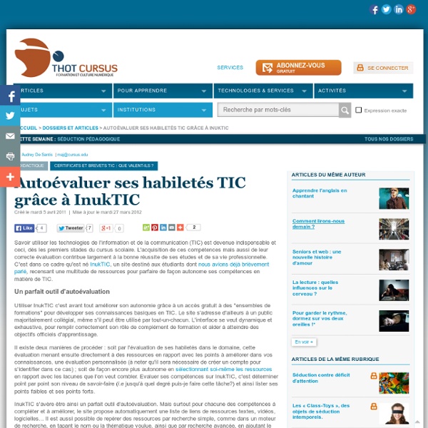 Autoévaluer ses habiletés TIC grâce à InukTIC