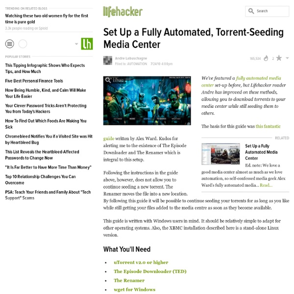 Set Up a Fully Automated, Torrent-Seeding Media Center