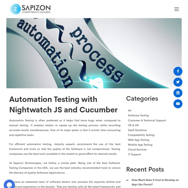 Automation Testing with Nightwatch JS and Cucumber
