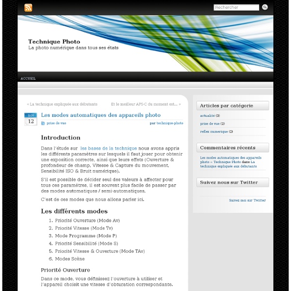 Les modes automatiques des appareils photo