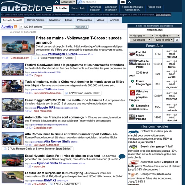 Auto titre.com : Les titres de l'actualité automobile