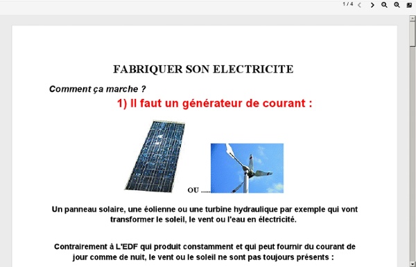 Fabriquer son électricité