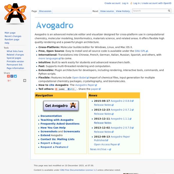 Main Page - Avogadro - Free cross-platform molecule editor