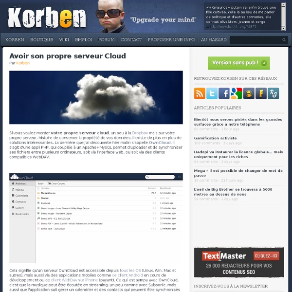 Avoir son propre serveur de Cloud