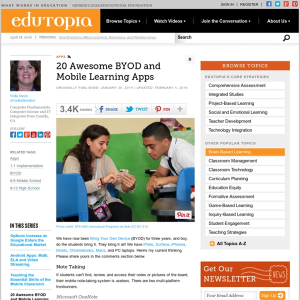 20 Awesome BYOD and Mobile Learning Apps