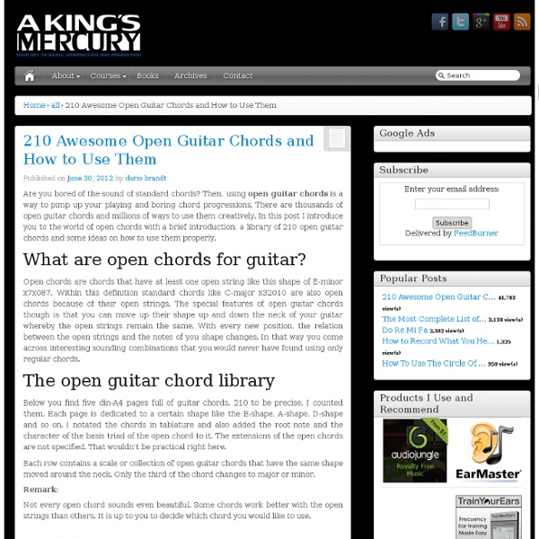 210 Awesome Open Guitar Chords and How to Use Them - A Kings Mercury