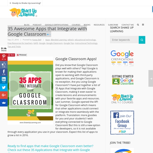 35 Awesome Apps that Integrate with Google Classroom