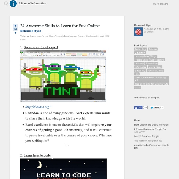24 Awesome Skills to Learn for Free Online - A Mine of Information - Quora