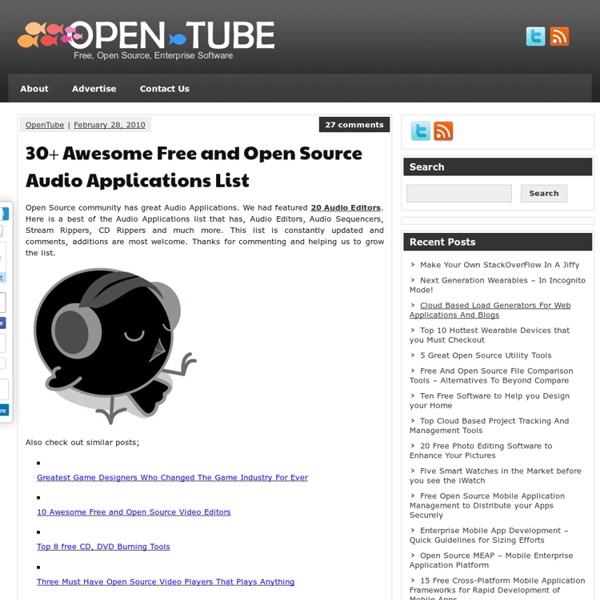 30+ Awesome Free and Open Source Audio Applications List