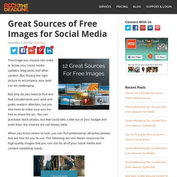 12 Sources for Free Images to Use on Your Blog and Social Media Posts