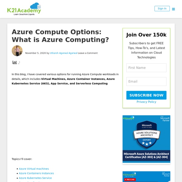 Azure Compute Options - Core Cloud Services