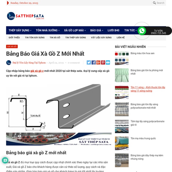 Bảng Báo Giá Xà Gồ Z Mới Nhất