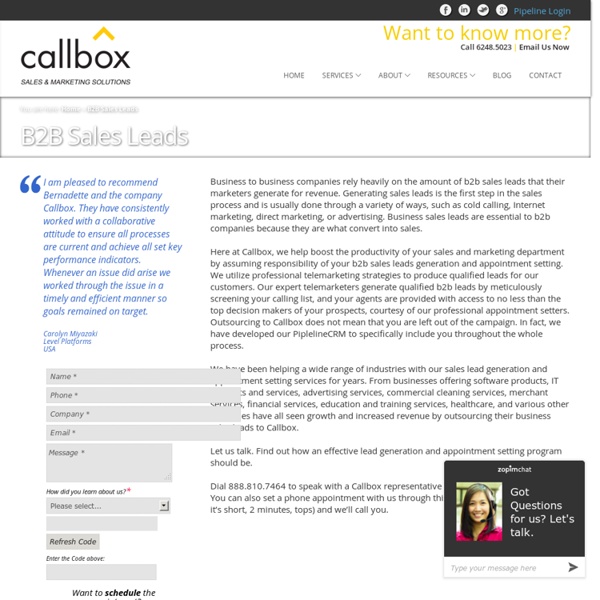 B2B Sales Leads - Callbox