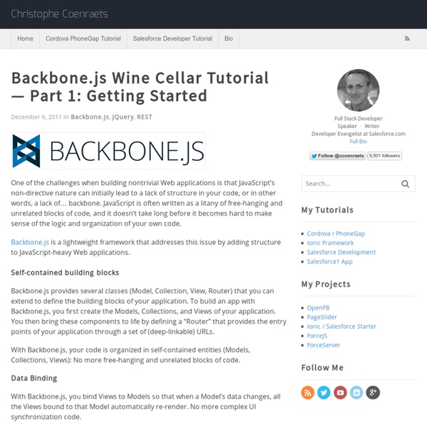 Backbone.js Wine Cellar Tutorial — Part 1: Getting Started