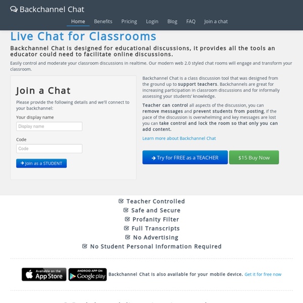 Backchannel Chat - Safe Secure Classroom Discussions