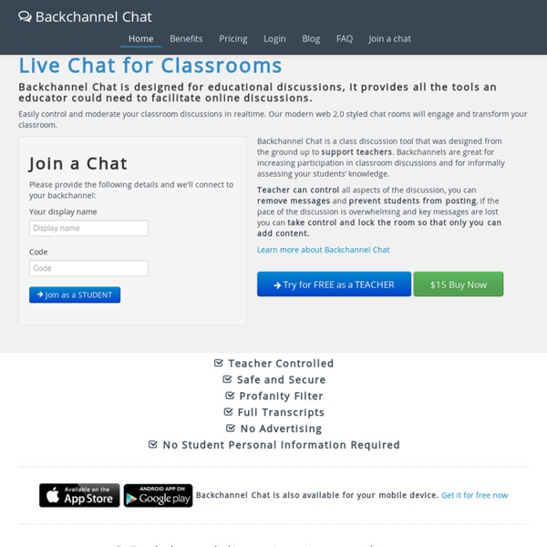 Backchannel Chat Safe Secure Classroom Discussions Pearltrees