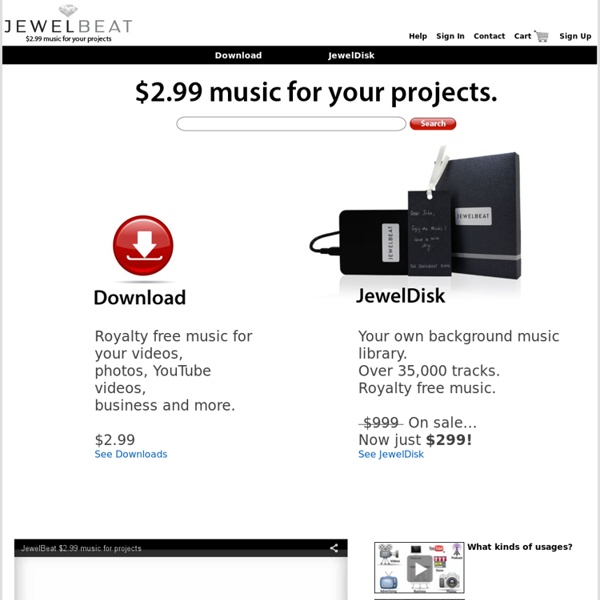 JewelBeat 99¢ Royalty free background music for video, film, website, games. Instrumental production music clips.