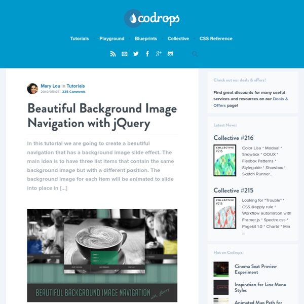 Beautiful Background Image Navigation with jQuery