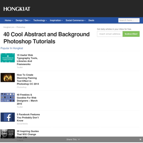 40 Cool Abstract and Background Photoshop Tutorials