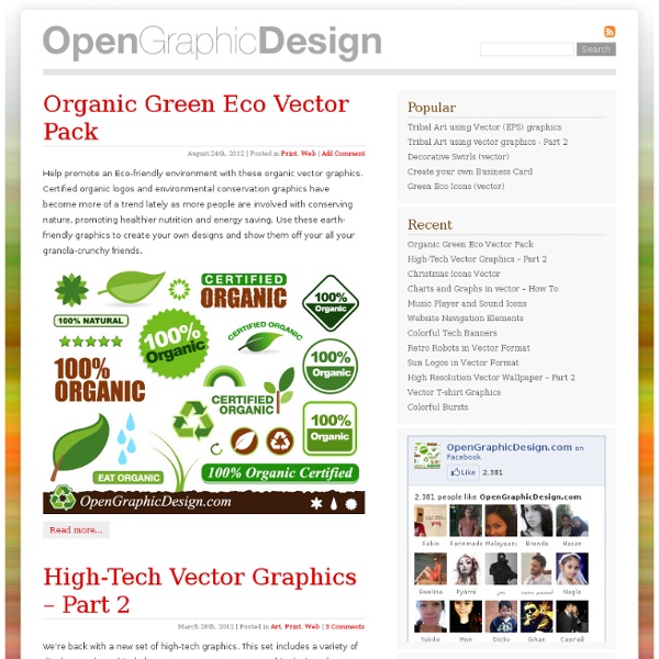 Open Graphic Design. Free graphics, Free vector graphics, Free templates, free backgrounds, free vector art and code for web developers and graphic designers.