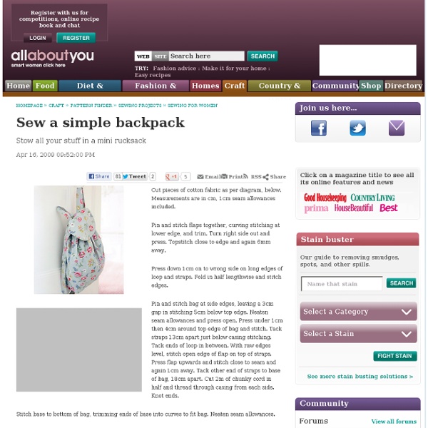 Sew a simple backpack