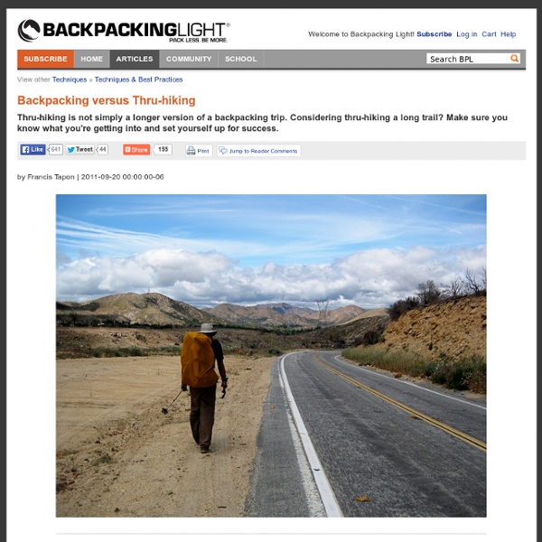 Backpacking versus Thru-hiking @ Backpacking Light