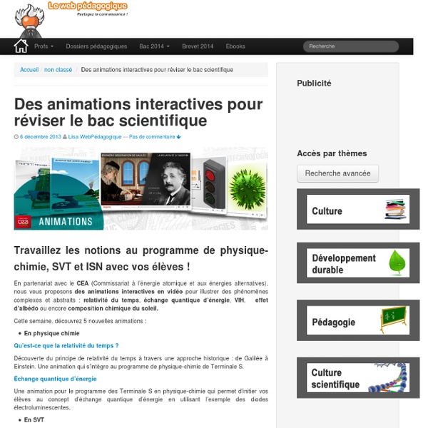 Des animations interatives en sciences pour réviser le bacLeWebPédagogique