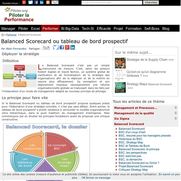 Balanced scorecard ou tableau de bord prospectif de Robert Kaplan et David Norton