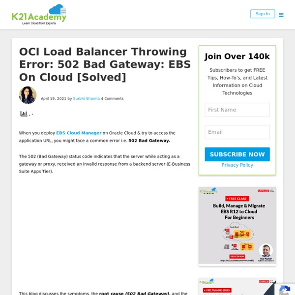OCI Load Balancer Throwing Error: 502 Bad Gateway [Solved]